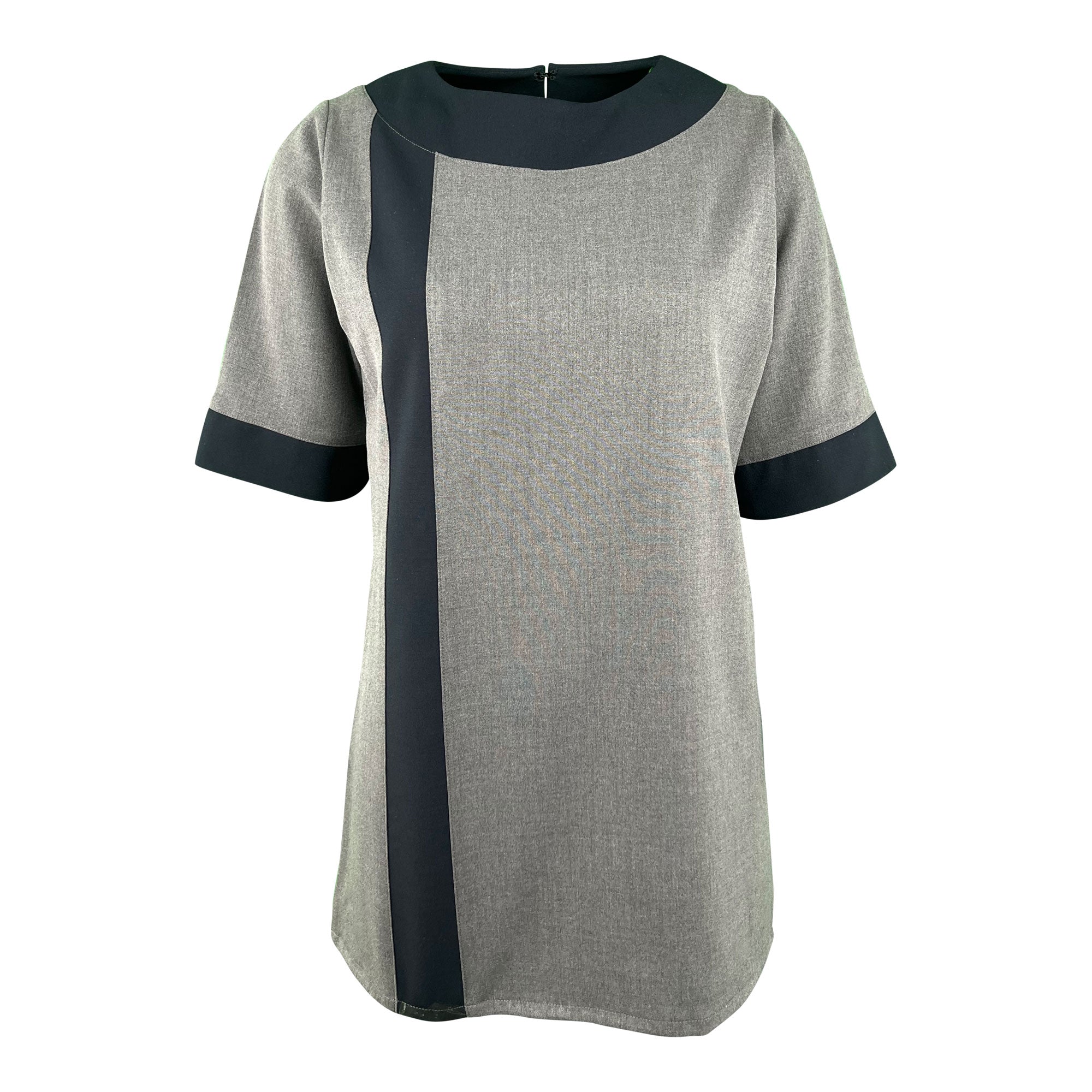 Túnica Cruzada Gris Medio Jaspe