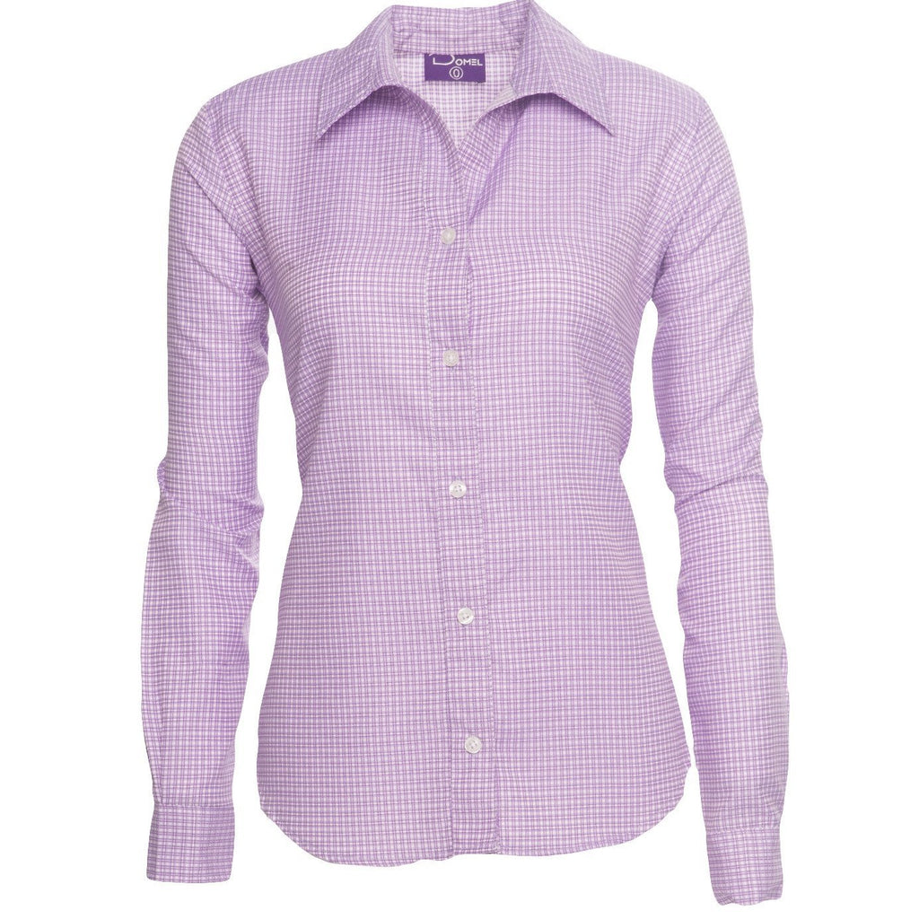 Blusa Dama Cuadros Lila