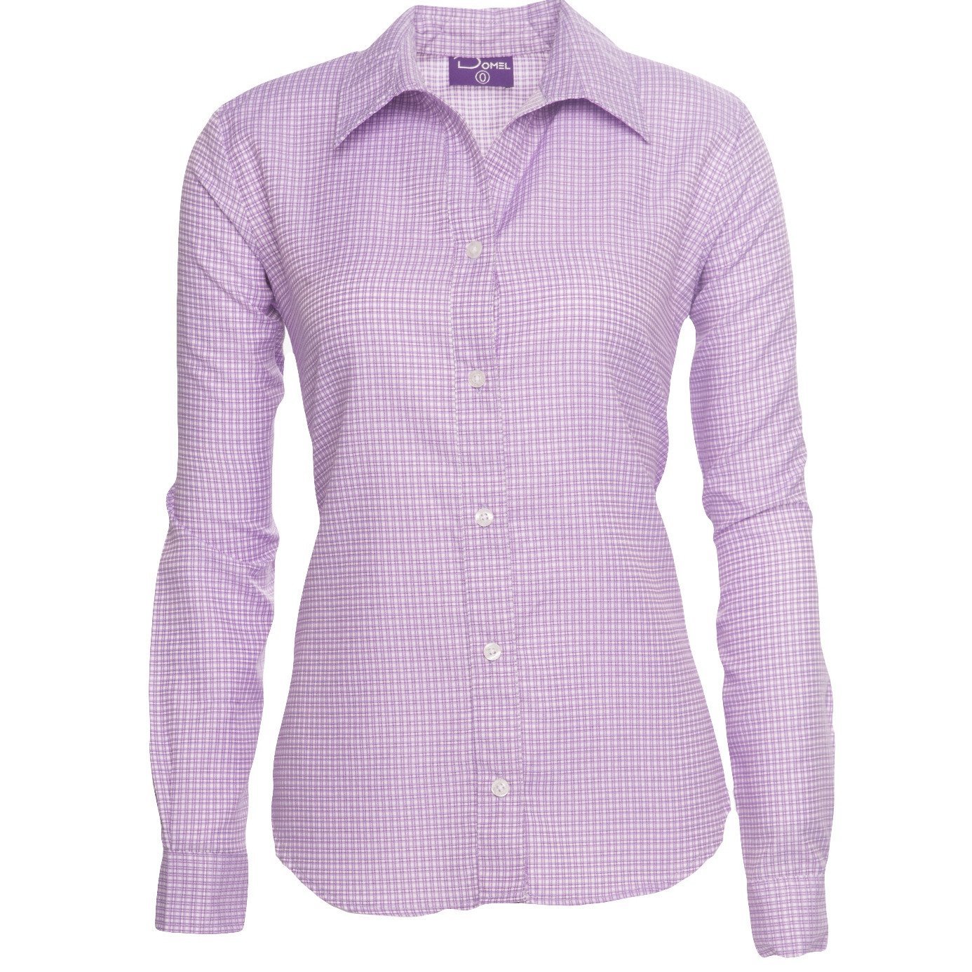 Blusa Dama Cuadros Lila